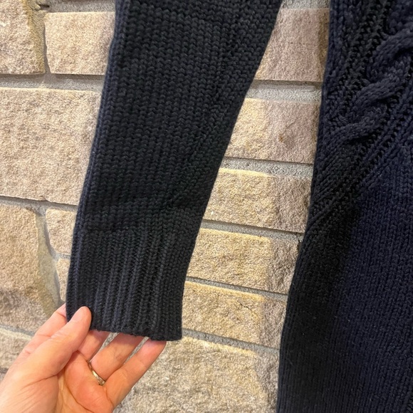 Cashmere TREASURE & BOND Cashmere Wool Navy Sz S Cable Knit Sweater Dress preppy - Picture 9 of 9